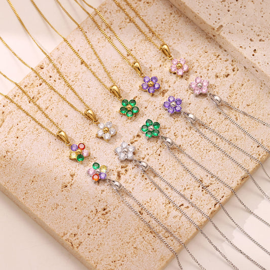Women's Flower Simple Fresh Elegant Temperament Wild Necklaces