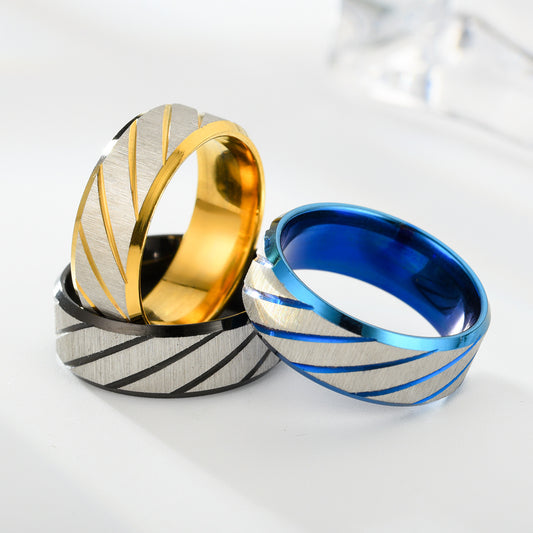 Men's Titanium Steel Pieces Of Flowers Fashion Rings