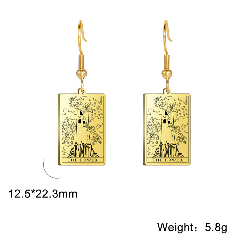 Classic Retro Tarot Series Personality Fashion Earrings