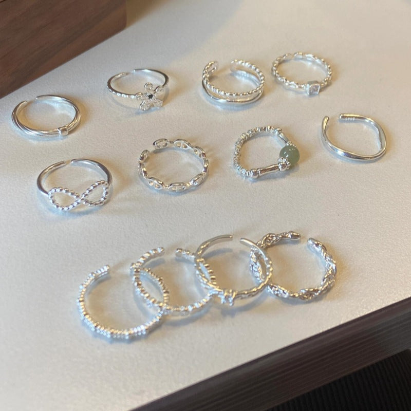 Female Summer Sier Plated Style Design Rings