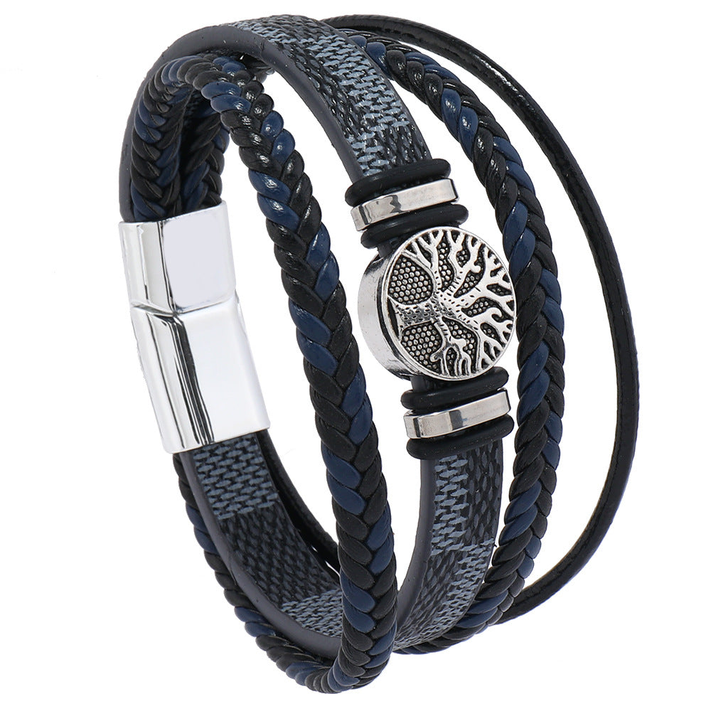 Men's Woven Leather String Punk Fashion Trend Bracelets