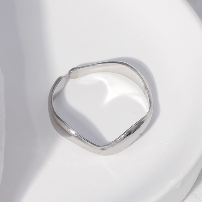 Stainless Steel Opening Adjustable Gold-plated Niche High-grade Rings