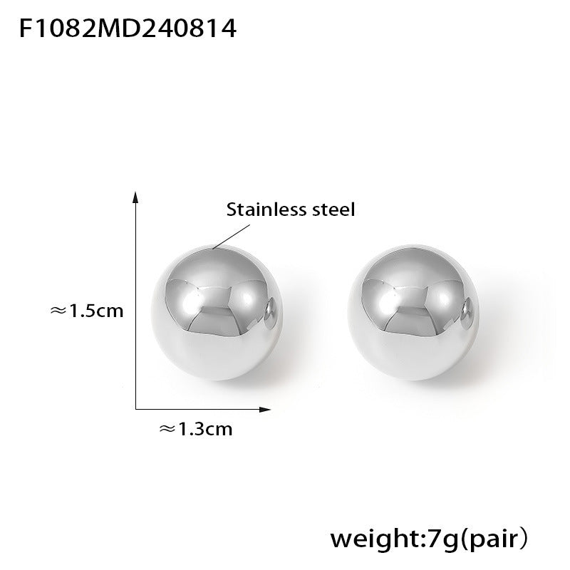 Ball Simple Cold Style Semicircle Hollow Earrings