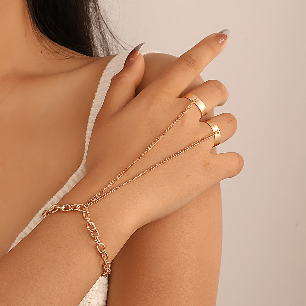 Butterfly Love Pearl Finger Hip Hop Exaggerated Bracelets