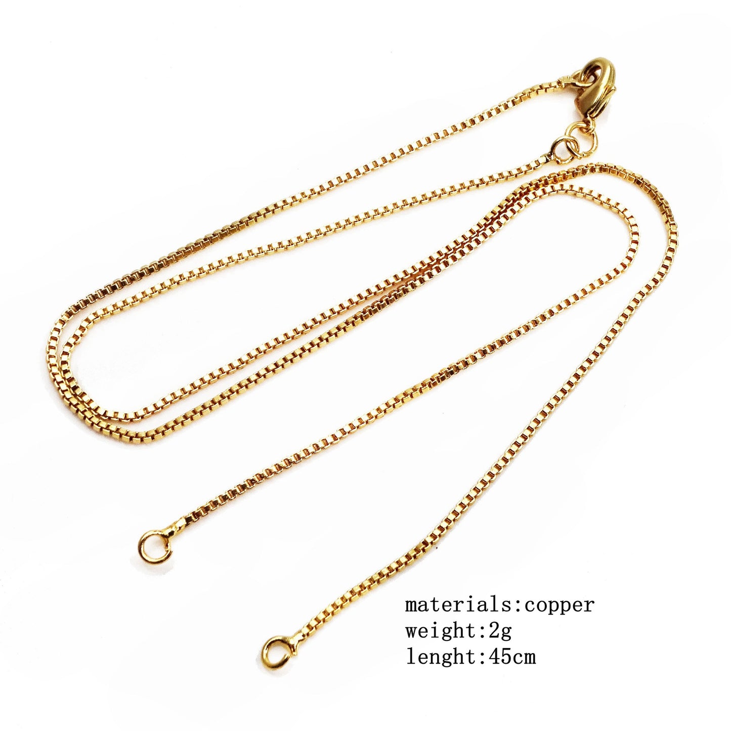 Box Chain O-shaped Bead Curb Hanging Necklaces