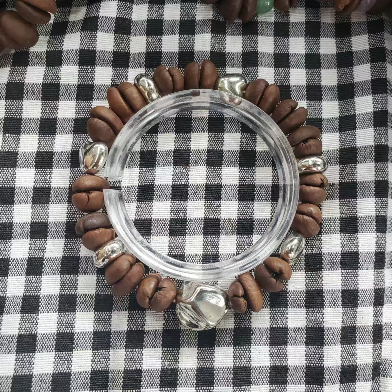 Coffee Bean Ebony Kitten Head Passion Fruit Seed Bracelets