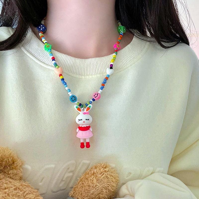 Hip Hop Dice Smiley Face Clavicle Chain Necklaces
