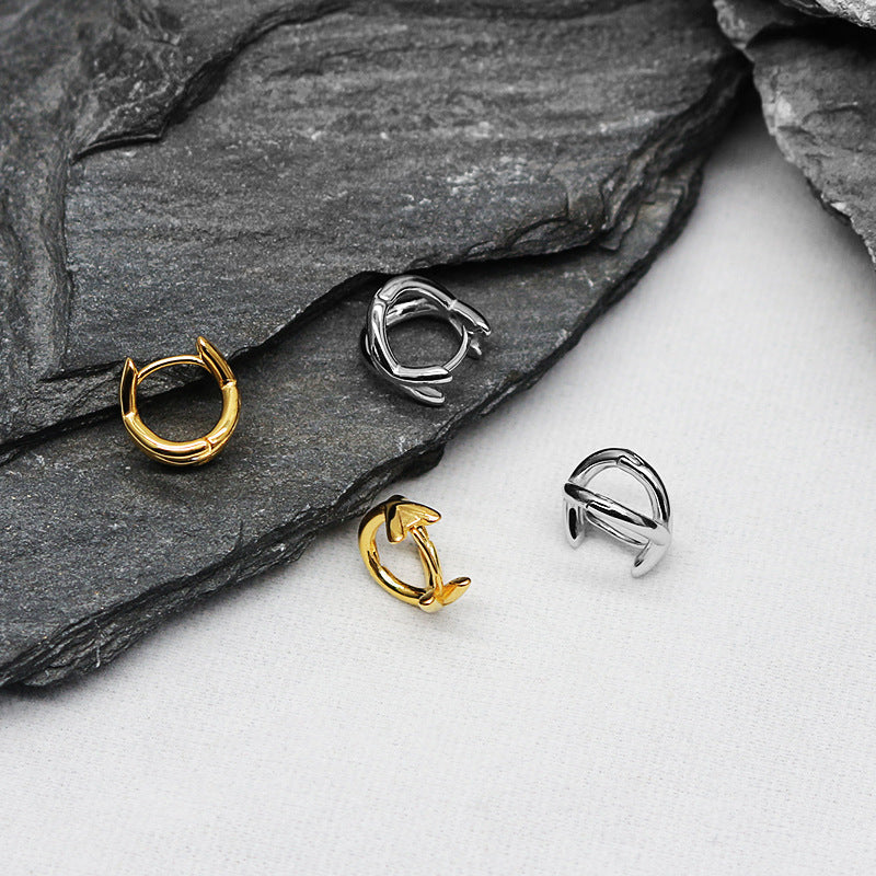 Small Circle Eardrop High Profile Retro Titanium Steel No Fading Earrings