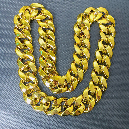 Hip Hop Exaggerated Chain Plastic Simulation Gold Necklaces