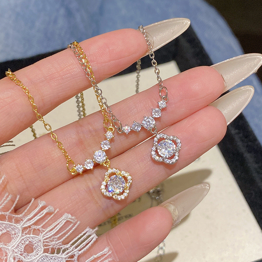 Women's Flash Zircon Artsy Design Exquisite Versatile Necklace