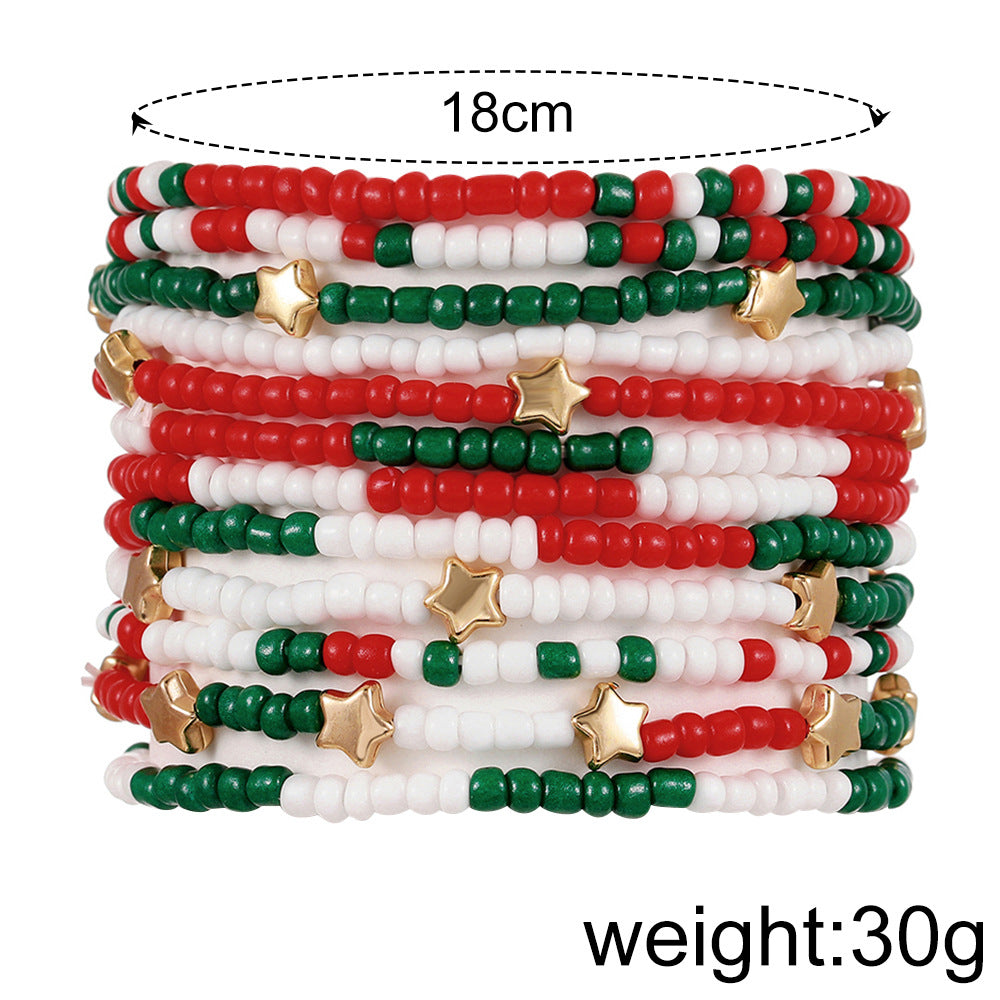 Multiple Stacked Band Combination Suit Bead Bracelets