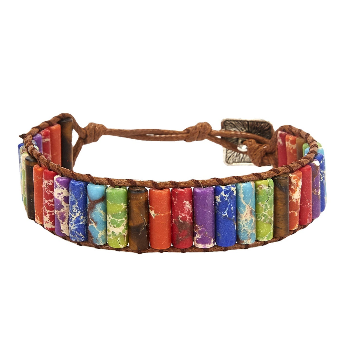 Hand-woven Single-layer Leather Color Emperor Stone Creative Bracelets