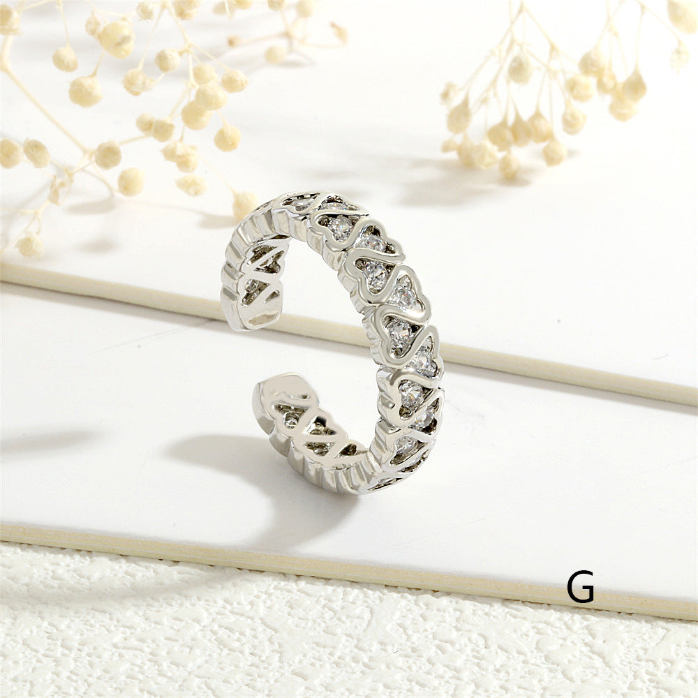 High-grade Copper Gold Heart-shaped Zircon Shape Rings