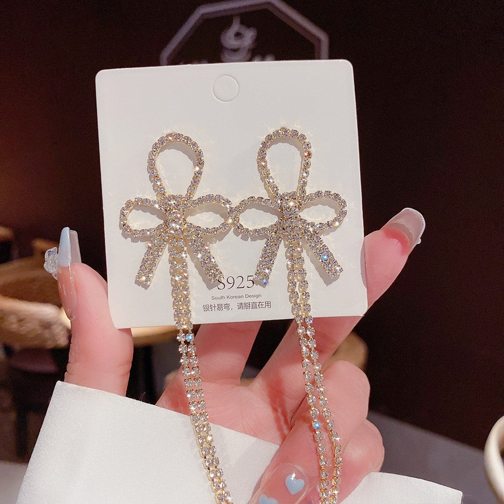 Women's Vintage Tassel Diamond High-grade Ear Minority Earrings