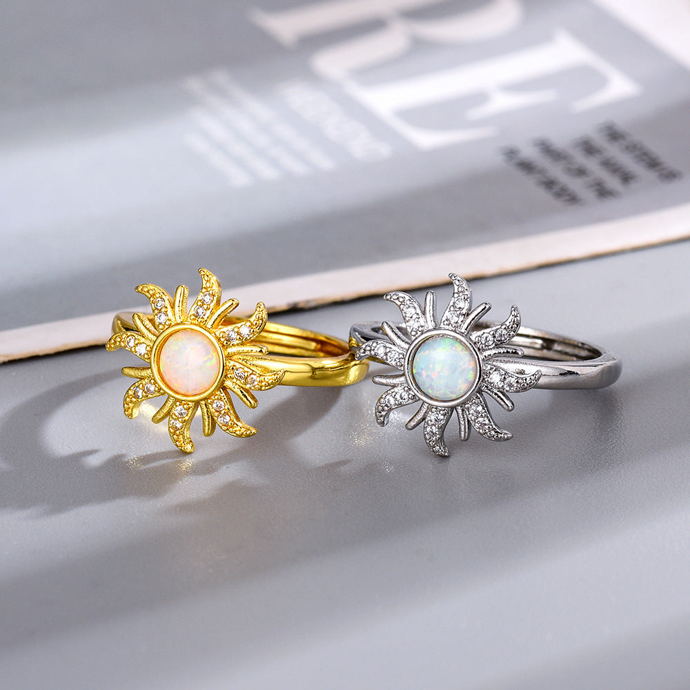 Inlaid Real Opal Dopamine Barbie Micro Ring