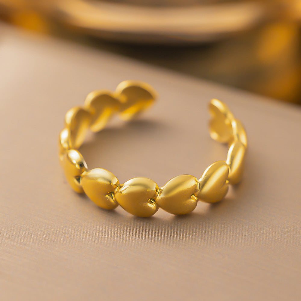 Fashionable Stainless Steel Love Heart-shaped Design Rings