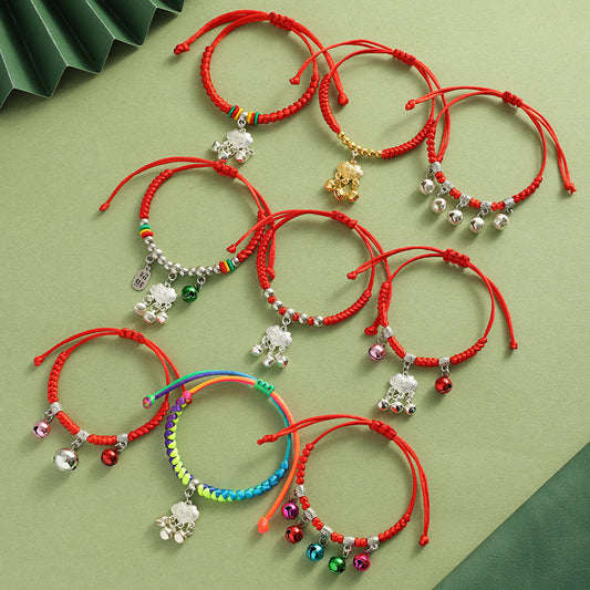 Dragon Boat Festival Hand-woven Fu Lock Red Rope Bracelets