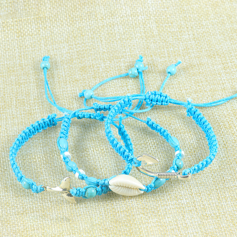 Fishhook Fishtail Ocean Braided Conch Surfing Bracelets