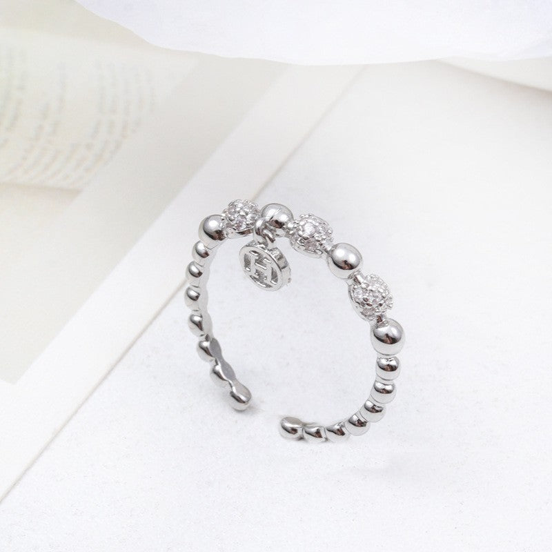 Micro Inlaid Zircon Pearl White Female Rings