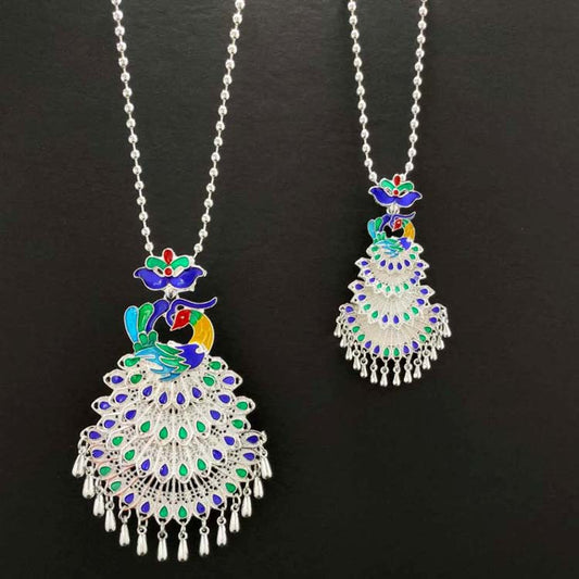 Ornament Long Sweater Chain Peacock Tourist Necklaces