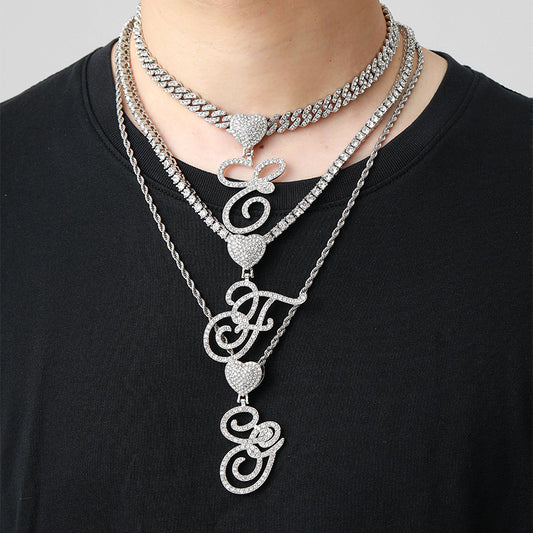 Alloy Hip Hop Grass Body English Necklaces