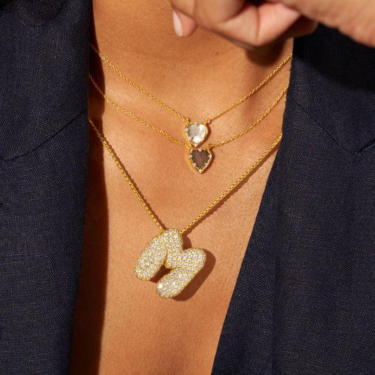 Zircon Stainless Steel Exaggerated Chain English Necklaces