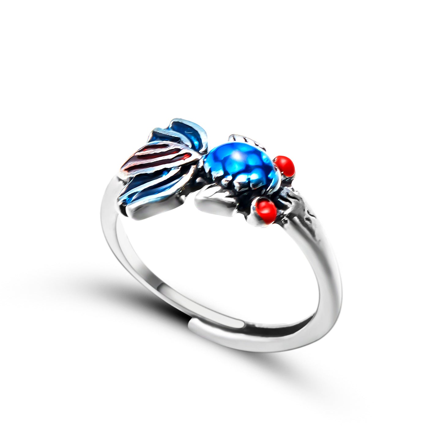 Creative Koi Enamel Simple Temperament Gradient Lotus Ring