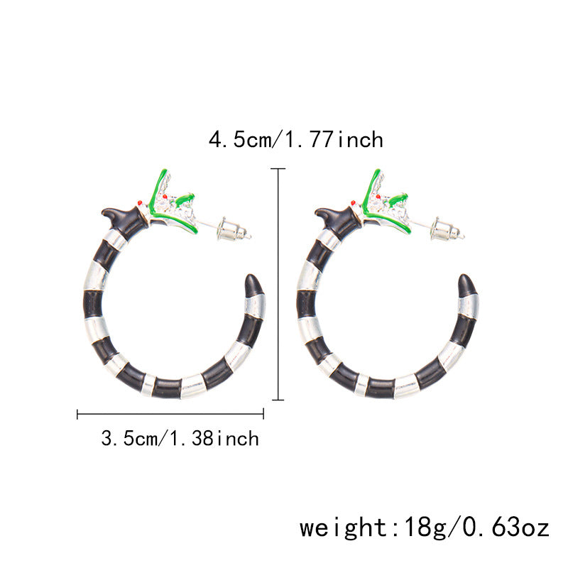 Trendy Exaggerated Gothic Style Black White Rings