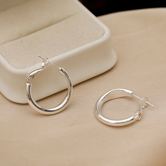 French Style Ear Light Luxury High Sense Beautiful Circle Clip Earrings