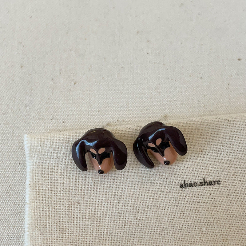 Cartoon Sausage Dog Ear Collection Female Cute Funny Exquisite Rings