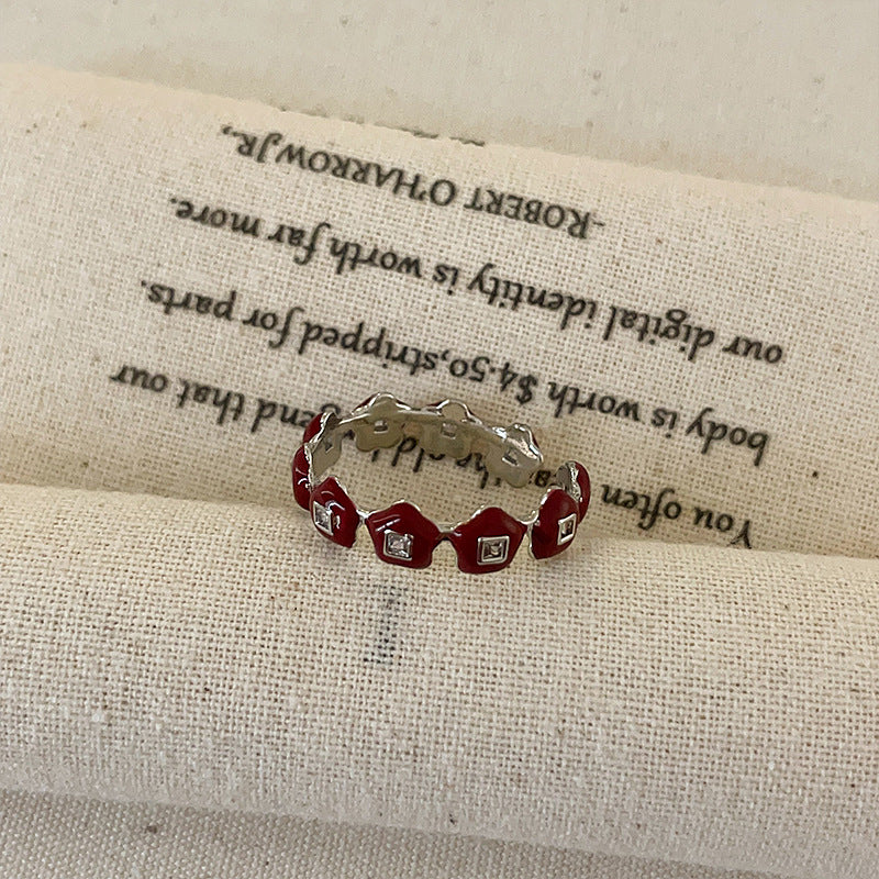 Women's Flowers Cherry Open For Niche Design Entry Rings