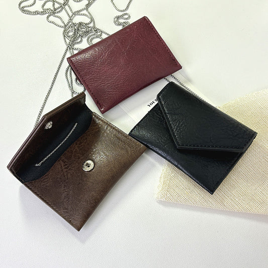 Women's Solid Color Envelope Package Casual Chain Bag Necklaces
