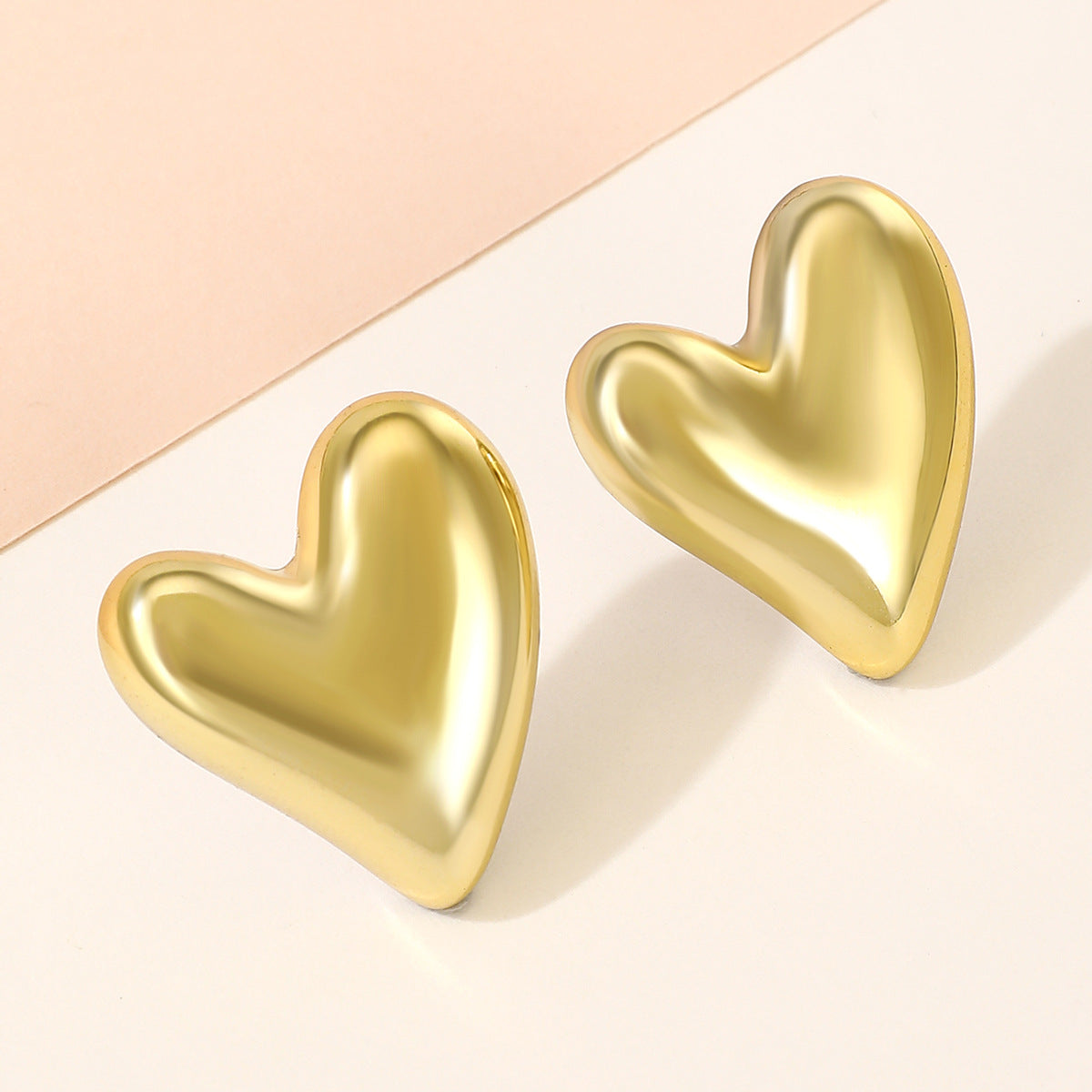 Love Heart Fashion Simple Design Peach Retro Earrings