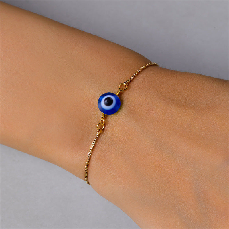 Bohemian Simple Resin Devil's Eye Anklet Round Turkish Bracelets