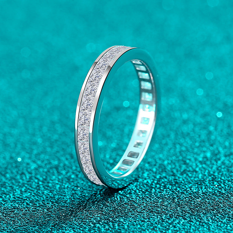 Women's Moissanite Square Stackable Exquisite Small Everyday Rings