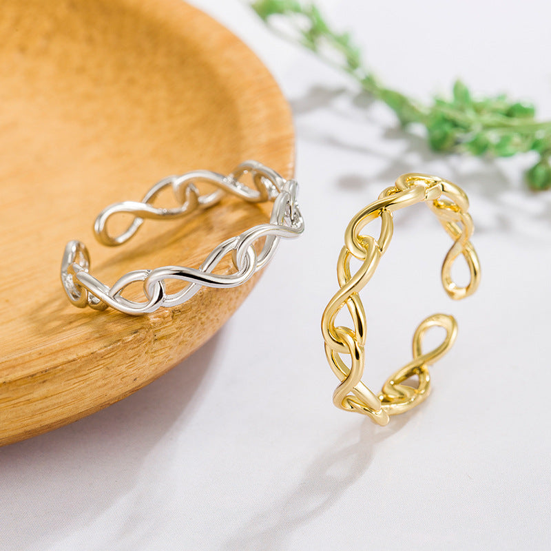 Simple Irregular Line Hollow Female Light Rings