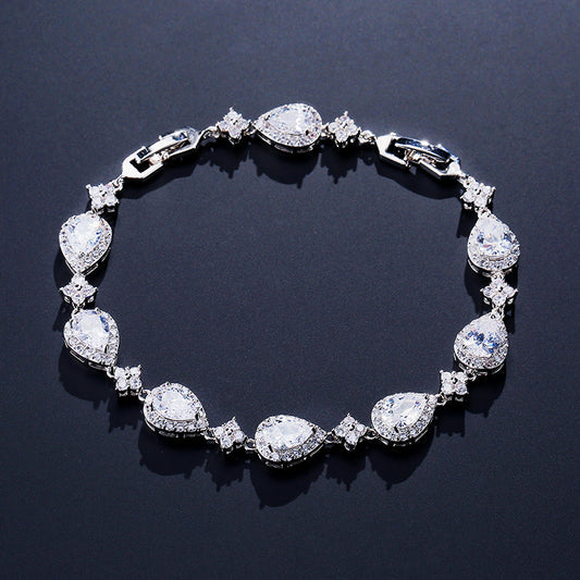 Women's Classic Water Drop Zircon Fashion Personalized Bridal Bracelet
