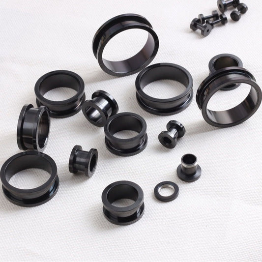 Titanium Steel Tide Hollow Cylinder Ear Extender Auricle Earrings