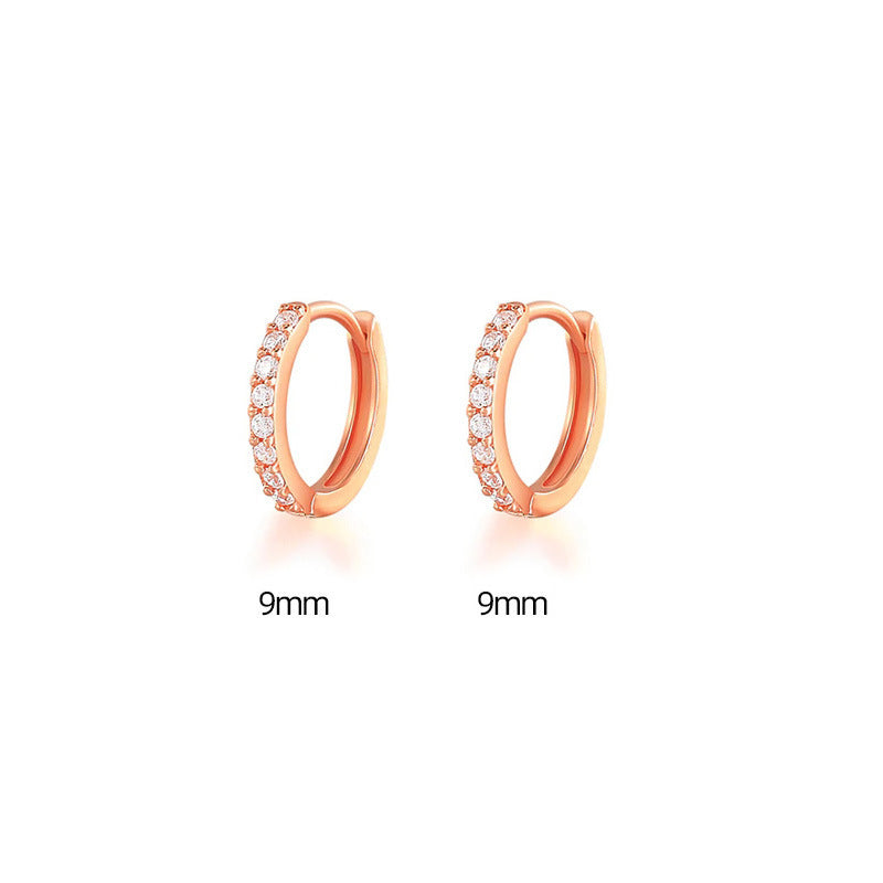 Women's Korean Style Simple Gang Drill Zircon Fresh Earrings