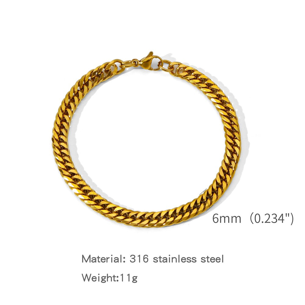 Fashion Exaggerated Electroplating Double Woven Grinding Bracelets