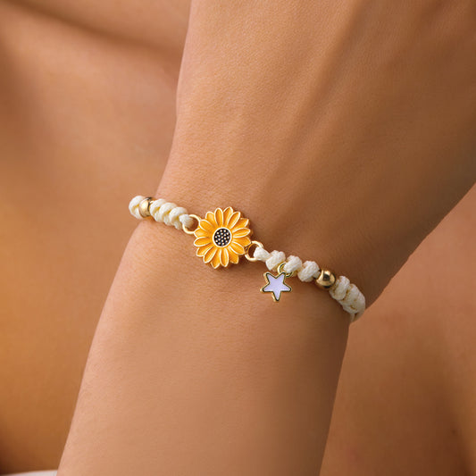 Women's Fresh Daisy Sunflower Hand-woven Fashionable Flower Bracelet