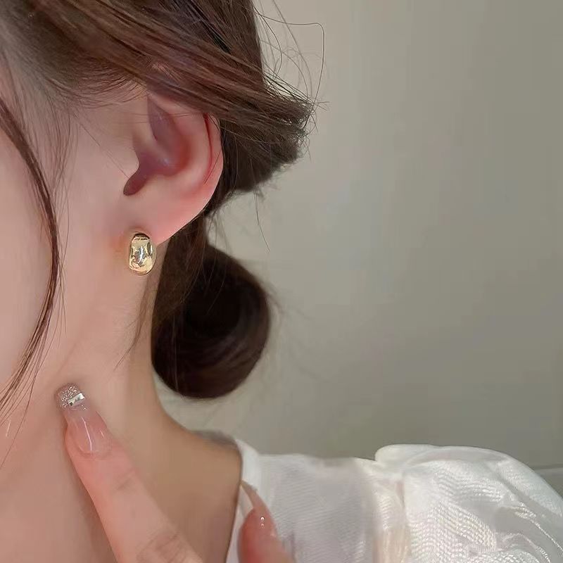 Real Gold Electroplated Sier Needle Little Earrings