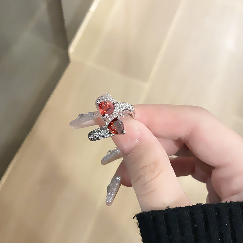 Diamond Zircon Female Exquisite Oval Sweet Rings