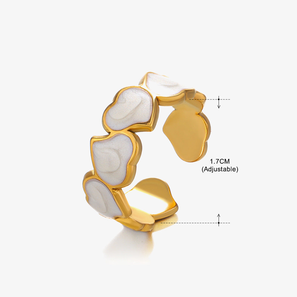 Women's Fashion Stainless Steel Love Heart-shaped Popular Rings
