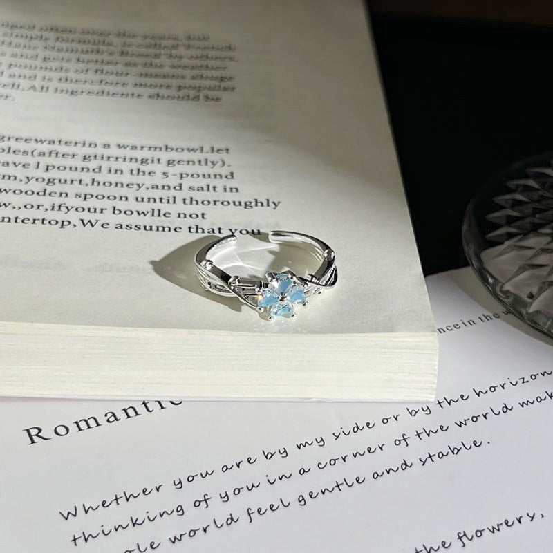 Flower Light Luxury Temperament Female Niche Summer Unique Design Sense Ring