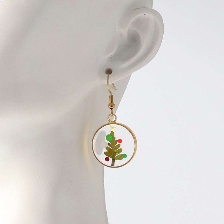 Dried Flower Resin Preserved Fresh Real Earrings