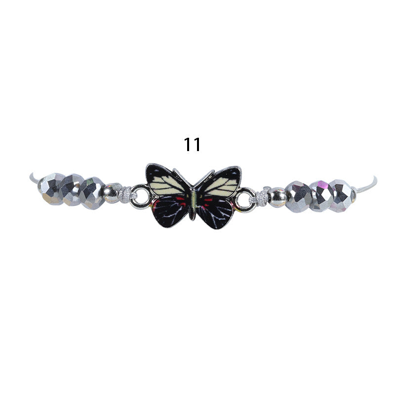 Crystal String Beads Butterfly Summer Woven Bracelets