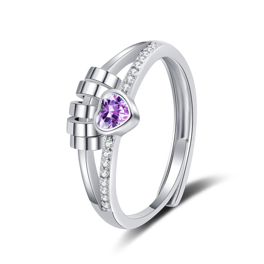 Women's Cool Style Heart Shape With Diamond Rings