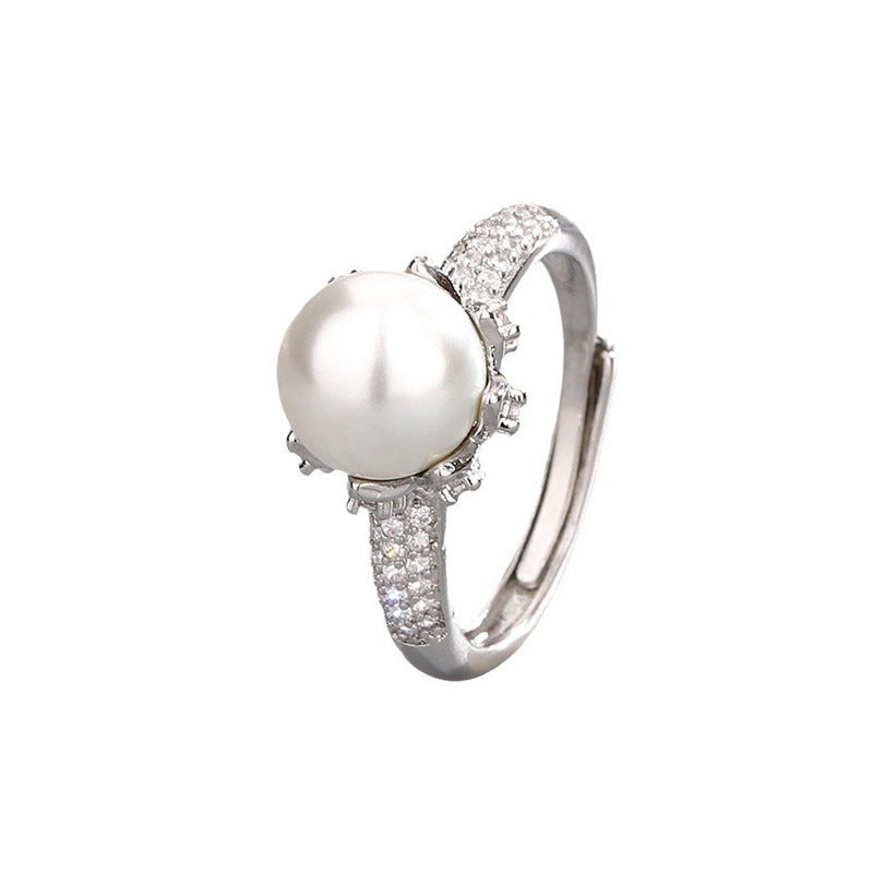 Antique Twist Pearl Gold-plated High Sense Court Rings