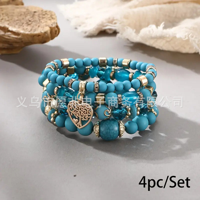 Artificial Crystal Bohemian Heart Beaded Retro Bracelets